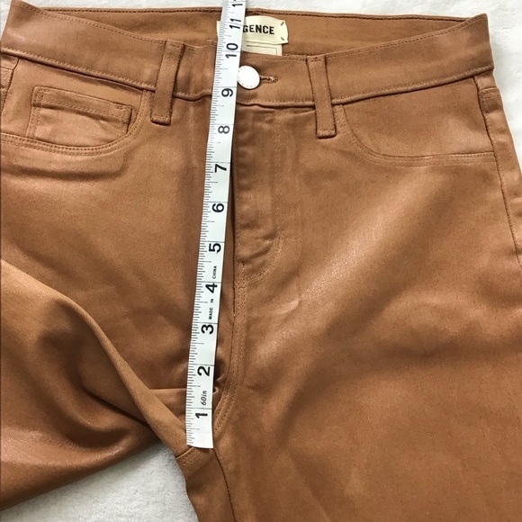 L'AGENCE Margot Java Coated High Rise Skinny Jeans Brown Size 25 - Picture 6 of 12